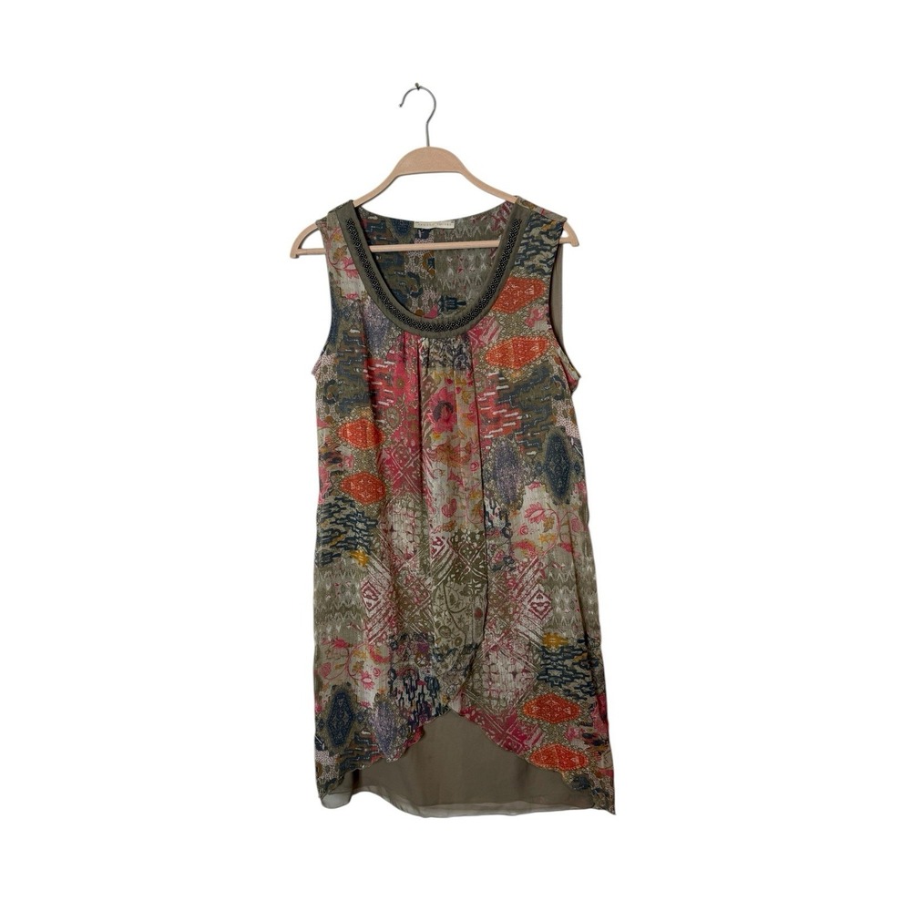 Armand Thiery Sleeveless‎ chiffon overlay dress/tunic sz 40 m